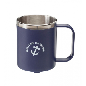 Welcome on Board Beker met RVS binnenkant – Blauw