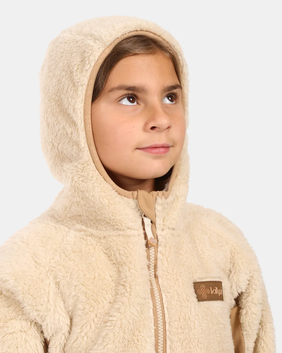Harige fleece hoodie Kilpi NORKA-JG voor meisjes - Afbeelding 4