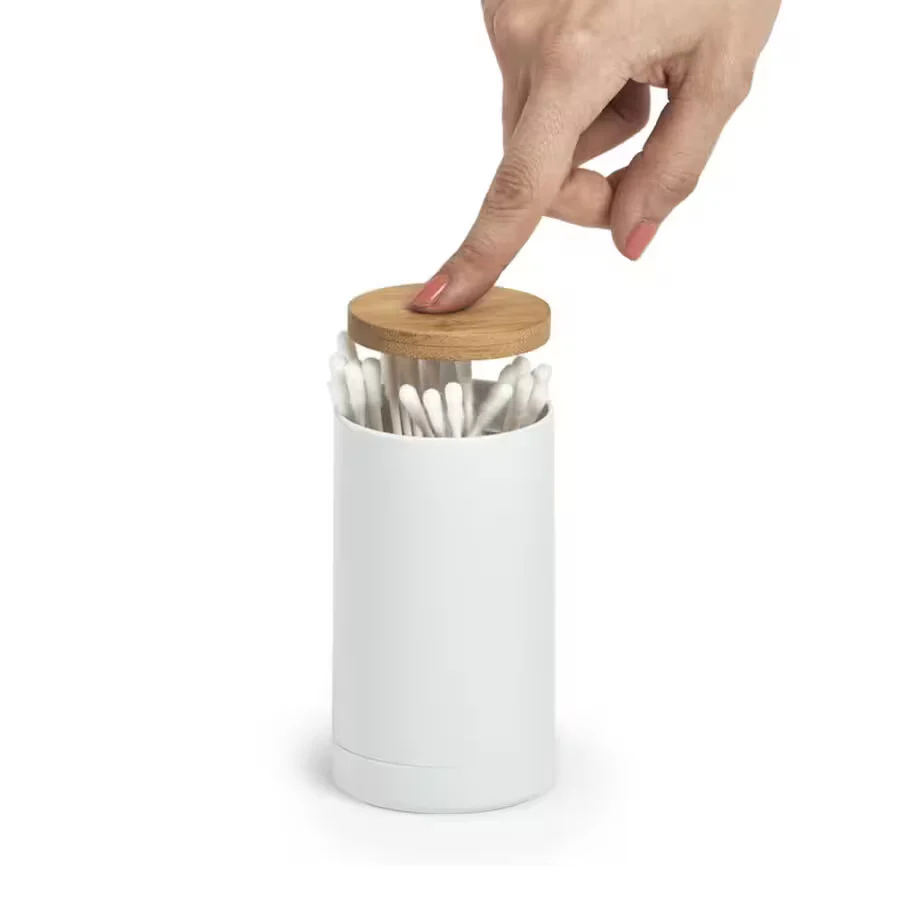 Wattenstaafjes dispenser - deksel met drukknop - Zeller
