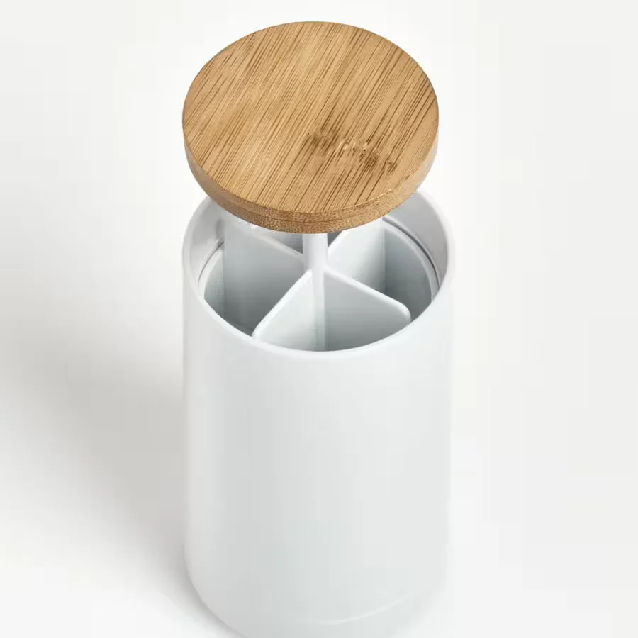 Wattenstaafjes dispenser - deksel met drukknop - Zeller - Afbeelding 3
